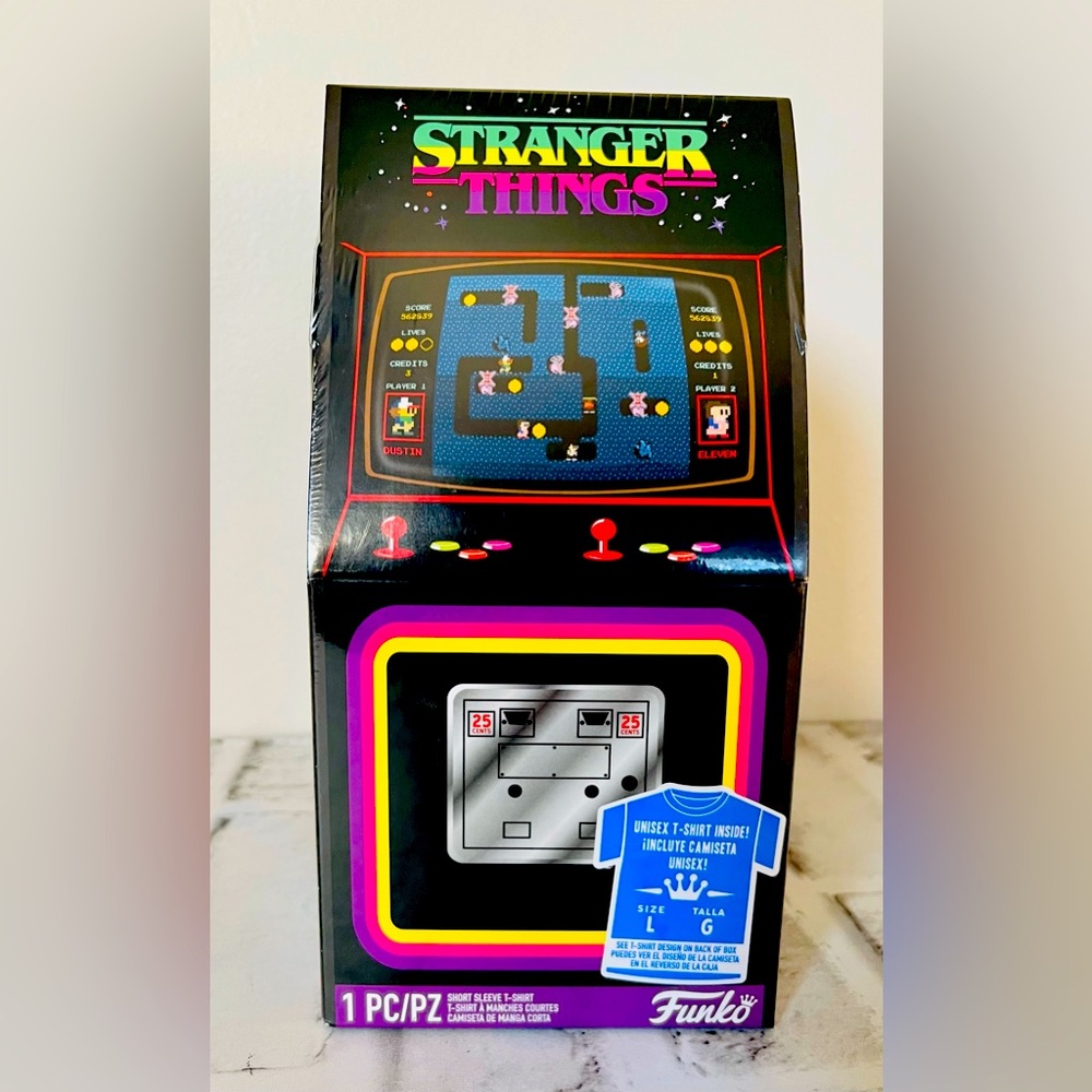 Funko Limited Edition Stranger Things Arcade Boxed Unisex T-Shirt Sz Large - Picture 1 of 5